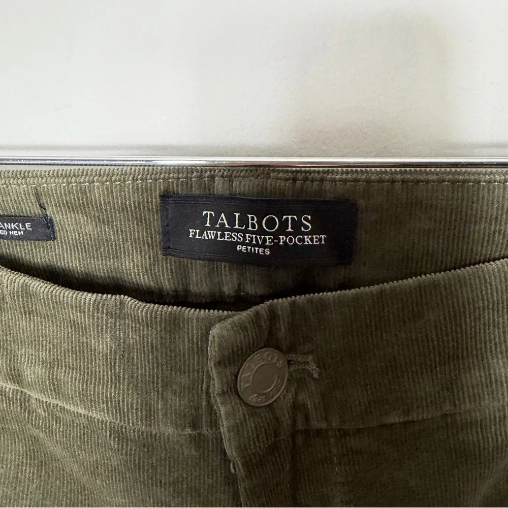 NEW $99 Talbots Women’s Slim Ankle Corduroy Straight Pants Frayed hem - Picture 3 of 11